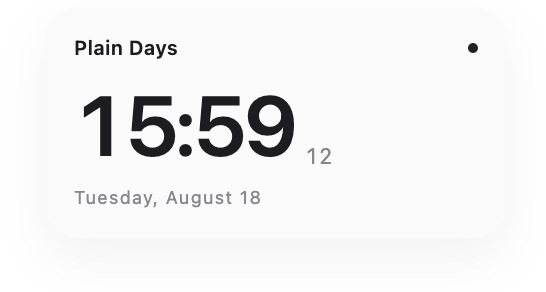Plain Days Clock Widget